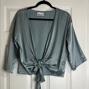 Urban Outfitters Light Blue Satin Top